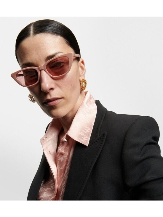 NEW FENDI PINK SUNGLASSES Acetate Old Rose Cat Eye 100% Authentic main image 8